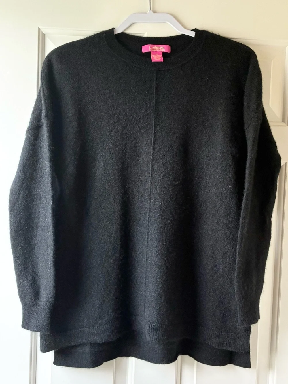 Catherine Malandrino Cashmere Crewneck Sweater Long Sleeves Black Size M